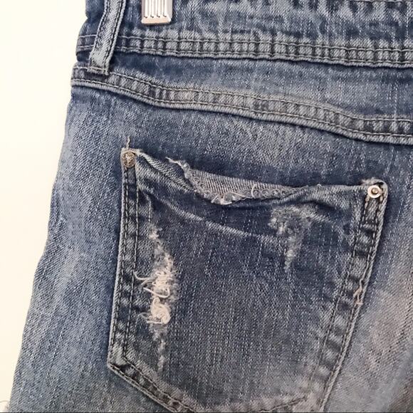 Boho Festival Floral Tapestry Distressed Cottage Cutoffs Denim Jean shorts 27 - Picture 5 of 8